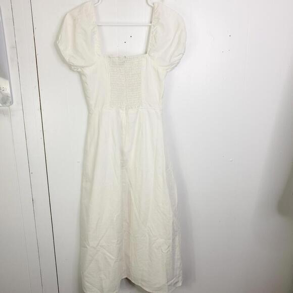 Lulus Dress Womens Small Milkmaid Smocked Back Prairie Bridal Feminine Midi - Picture 9 of 9